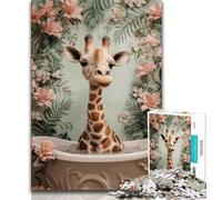 Jigsaw Puzzles 1000 Pieces for Adults Teens Giraffe on The Toilet Puzzles for Teenagers,Challenging Family Activity Games DIY Toy for Home Wall Decor Gifts (size 38x26cm)