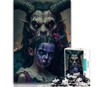 Jigsaw Puzzles 1000 Pieces for Adults Teens Goat Devil 1000 Pieces for Adults,Stress Reliever Staycation Kill Time Wishlist with Santa Claus 38x26cm