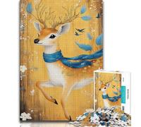 Jigsaw Puzzles 1000 Pieces for Adults Teens Golden Deer,Challenging Game for Is Ideal As A Gift for The Whole Family 38x26cm