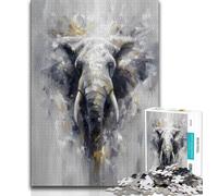 Jigsaw Puzzles 1000 Pieces for Adults Teens Golden Elephant Puzzles for Teenagers,for Educational Game Challenge Toy Unique Home Decor And Gifts 75x50cm