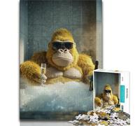 Jigsaw Puzzles 1000 Pieces for Adults Teens Golden Gorilla,Challenging Game for Is Ideal As A Gift for The Whole Family 50x75cm