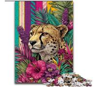Jigsaw Puzzles 1000 Pieces for Adults Teens Golden Leopard in The Flowers, Fun Activity for Home, Rainy Days Toys, Birthday Gifts (Size 50x75cm)