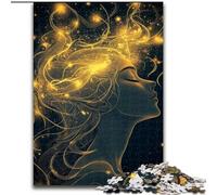 Jigsaw Puzzles 1000 Pieces for Adults Teens Golden Line Girl, Stress Relief Toys Unique Birthday And Gifts for Ages 14+ (Size 50x75cm)