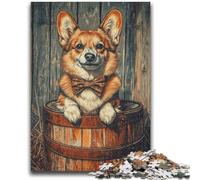 Jigsaw Puzzles 1000 Pieces for Adults Teens Happy Corgi Toys Educational Games Stress Relieving Artists Collection, Fine Art 50x75cm
