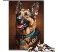 Jigsaw Puzzles 1000 Pieces for Adults Teens Happy German Shepherd, for And 14 Years And over for Educational Game Challenge Toy Gift for Birthdays (size 26x38cm)