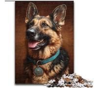 Jigsaw Puzzles 1000 Pieces for Adults Teens Happy German Shepherd, Learning Educational for Is Ideal As A Gift for The Whole Family (Size50x75cm)