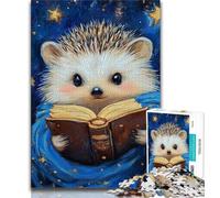 Jigsaw Puzzles 1000 Pieces for Adults Teens Hedgehog Reading,Challenging Game for Is Ideal As A Gift for The Whole Family (75x50cm)