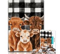 Jigsaw Puzzles 1000 Pieces for Adults Teens Highland Cow,Challenging Game for Is Ideal As A Gift for The Whole Family (75x50cm)