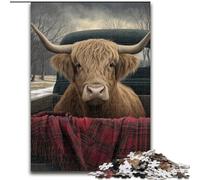 Jigsaw Puzzles 1000 Pieces for Adults Teens Highland Cow, for And 14 Years And over for Educational Game Challenge Toy Gift for Birthdays (size 26x38cm)