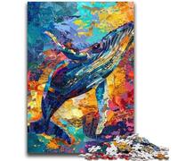 Jigsaw Puzzles 1000 Pieces for Adults Teens Humpback Whale Teenager Puzzles,Family Educational Games Home Decoration Gift (38x26cm)