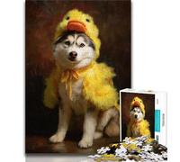 Jigsaw Puzzles 1000 Pieces for Adults Teens Husky,Stress Reliever Staycation Kill Time Wishlist with Santa Claus (38x26cm)