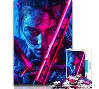 Jigsaw Puzzles 1000 Pieces for Adults Teens Japanese Neon Ninja,family Fun Games Fun at Home Activities,Birthday Present,Travel Gifts 38x26cm