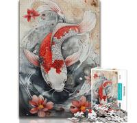 Jigsaw Puzzles 1000 Pieces for Adults Teens Japanese Style Koi 1000 Piece Jigsaw,Educational Stress Relief Toy Gifts for Friends And Family (size 38x26cm)