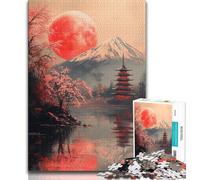 Jigsaw Puzzles 1000 Pieces for Adults Teens Japanese Style Temple 1000 Pieces for Teenagers,Educational Games Home Decoration Suitable for Desktop Decoration 26x38cm