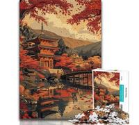 Jigsaw Puzzles 1000 Pieces for Adults Teens Japanese Style Temple 1000 Pieces for Teenagers,Educational Family Game Suitable for Desktop Decoration (size 75x50cm)