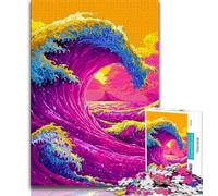 Jigsaw Puzzles 1000 Pieces for Adults Teens Japanese Style Waves, Family Game Stress Reliever Difficult Challenge,gifts for Friends And Family for Age 14 38x26cm