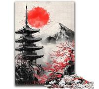 Jigsaw Puzzles 1000 Pieces for Adults Teens Japanese Temple Cherry Blossoms 1000 Pieces for Adults,Stress Reliever Difficult Challenge Secret Santa Gifts (50x75cm)
