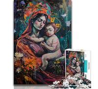 Jigsaw Puzzles 1000 Pieces for Adults Teens Jesus Graffiti, Funny Family Games,is Ideal As Gifts for The Whole Family Suitable for And 14 38x26cm
