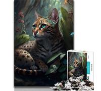 Jigsaw Puzzles 1000 Pieces for Adults Teens Jungle Bengal Cat 1000 Pieces for Adults,is Ideal As Gifts for The Whole Family Suitable for And 14 38x26cm