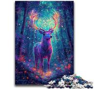 Jigsaw Puzzles 1000 Pieces for Adults Teens Jungle Psychedelic Deer Adult Puzzles,Challenging Game for Is Ideal As A Gift for The Whole Family (26x38cm)