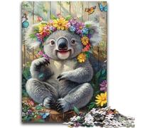 Jigsaw Puzzles 1000 Pieces for Adults Teens Koala with Flowers 1000 Pieces for Adults,Educational Games Home Decoration Birthday Present, Gifts, Wall Art (50x75cm)