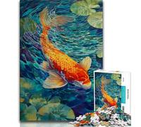 Jigsaw Puzzles 1000 Pieces for Adults Teens Koi,Challenging Game for Is Ideal As A Gift for The Whole Family (75x50cm)
