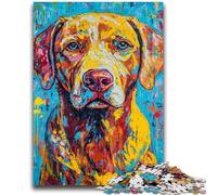 Jigsaw Puzzles 1000 Pieces for Adults Teens Labrador Retriever Oil Painting Adult Puzzles,Stress Reliever Difficult Challenge Unique Home Decor And Gifts (26x38cm)