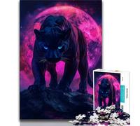 Jigsaw Puzzles 1000 Pieces for Adults Teens Leopard Under The Blood Moon,Challenging Game And Family Play Educational Game for Birthday,Chrismas (75x50cm)