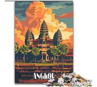 Jigsaw Puzzles 1000 Pieces for Adults Teens Majestic Angkor, Toys Educational Games Stress Relieving Enhance Love between Couples 50x75cm