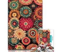Jigsaw Puzzles 1000 Pieces for Adults Teens Mandala Flower Collage 1000 Pieces for Teenagers,Educational Family Game Suitable for Desktop Decoration (size 75x50cm)