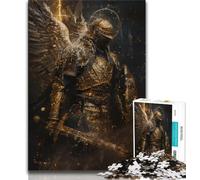 Jigsaw Puzzles 1000 Pieces for Adults Teens Medieval Knight Warrior Painting,Challenging Game for Is Ideal As A Gift for The Whole Family (38x26cm)