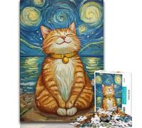 Jigsaw Puzzles 1000 Pieces for Adults Teens Meditating Cat,Stress Reliever Staycation Kill Time Wishlist with Santa Claus (75x50cm)