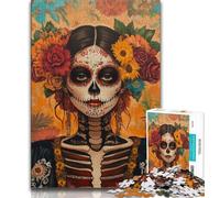 Jigsaw Puzzles 1000 Pieces for Adults Teens Mexican Skull Girls 1000 Piece Jigsaw,Educational Stress Relief Toy Gifts for Friends And Family (size 75x50cm)