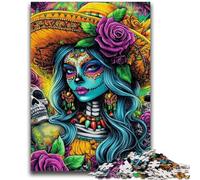 Jigsaw Puzzles 1000 Pieces for Adults Teens Mexican Skull Girls Educational Games Home Decoration Educational Game for Birthday, Chrismas 26x38cm