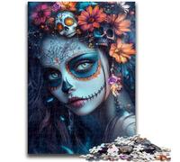 Jigsaw Puzzles 1000 Pieces for Adults Teens Mexican Skull Girls for Age 14+ Challenging To Complete But Fun And Humorous Great Gifts And Toys 50x75cm