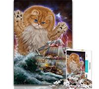 Jigsaw Puzzles 1000 Pieces for Adults Teens Monster Titan Cat Kraken Jigsaw,Interesting Stress Reduction Parent-child Interaction (size 38x26cm)