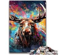 Jigsaw Puzzles 1000 Pieces for Adults Teens Moose Adult Puzzles,Challenging Game for Is Ideal As A Gift for The Whole Family (50x75cm)