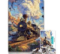 Jigsaw Puzzles 1000 Pieces for Adults Teens Moving Train,Challenging Game And Family Play Educational Game for Birthday,Chrismas (75x50cm)
