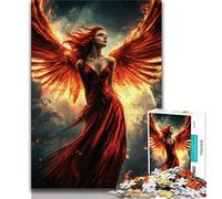 Jigsaw Puzzles 1000 Pieces for Adults Teens Mysterious Phoenix Girl Adult Jigsaw,Learning Educational Toys Family Games Unique Birthday And Gifts 26x38cm