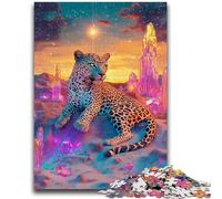 Jigsaw Puzzles 1000 Pieces for Adults Teens Neon Cheetah Teenager Puzzles,Family Educational Games Home Decoration Gift (38x26cm)