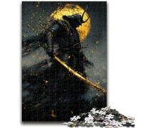 Jigsaw Puzzles 1000 Pieces for Adults Teens Neon Samurai Warrior War for And 14 Years And over Anti-Stress Toys Christmas Birthday Gift 26x38cm
