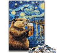 Jigsaw Puzzles 1000 Pieces for Adults Teens Night Sky Beer Capybara Adult Puzzles,Stress Reliever Difficult Challenge Unique Home Decor And Gifts (26x38cm)