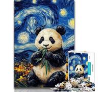 Jigsaw Puzzles 1000 Pieces for Adults Teens Night Sky Panda Puzzles for Adults,Family Educational Games Home Decoration Gift (size 38x26cm)