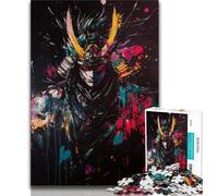 Jigsaw Puzzles 1000 Pieces for Adults Teens Ninja Samurai Oil Painting,Challenging Game for Is Ideal As A Gift for The Whole Family (38x26cm)