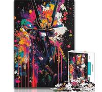 Jigsaw Puzzles 1000 Pieces for Adults Teens Ninja Samurai Oil Painting,learning Educational Toys Fun at Home Activities,Birthday Present,Travel Gifts 38x26cm