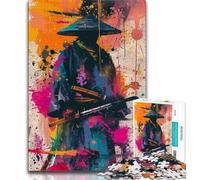 Jigsaw Puzzles 1000 Pieces for Adults Teens Ninja Samurai Oil Painting Puzzles for Teenagers,for Educational Game Challenge Toy Unique Home Decor And Gifts 38x26cm