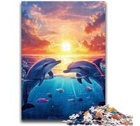 Jigsaw Puzzles 1000 Pieces for Adults Teens Ocean Dolphin Puzzles for Teenagers,Suitable for Desktop Decoration for And Age 14 (50x75cm)