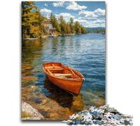 Jigsaw Puzzles 1000 Pieces for Adults Teens Oil Painting of Boat at Sunset Teenager Puzzles,Family Educational Games Home Decoration Gift (75x50cm)