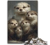 Jigsaw Puzzles 1000 Pieces for Adults Teens Otter Family Adult Puzzles,Stress Reliever Difficult Challenge Unique Home Decor And Gifts (26x38cm)