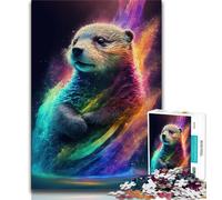 Jigsaw Puzzles 1000 Pieces for Adults Teens Otter Neon 1000 Pieces for Adults,is Ideal As Gifts for The Whole Family Suitable for And 14 38x26cm